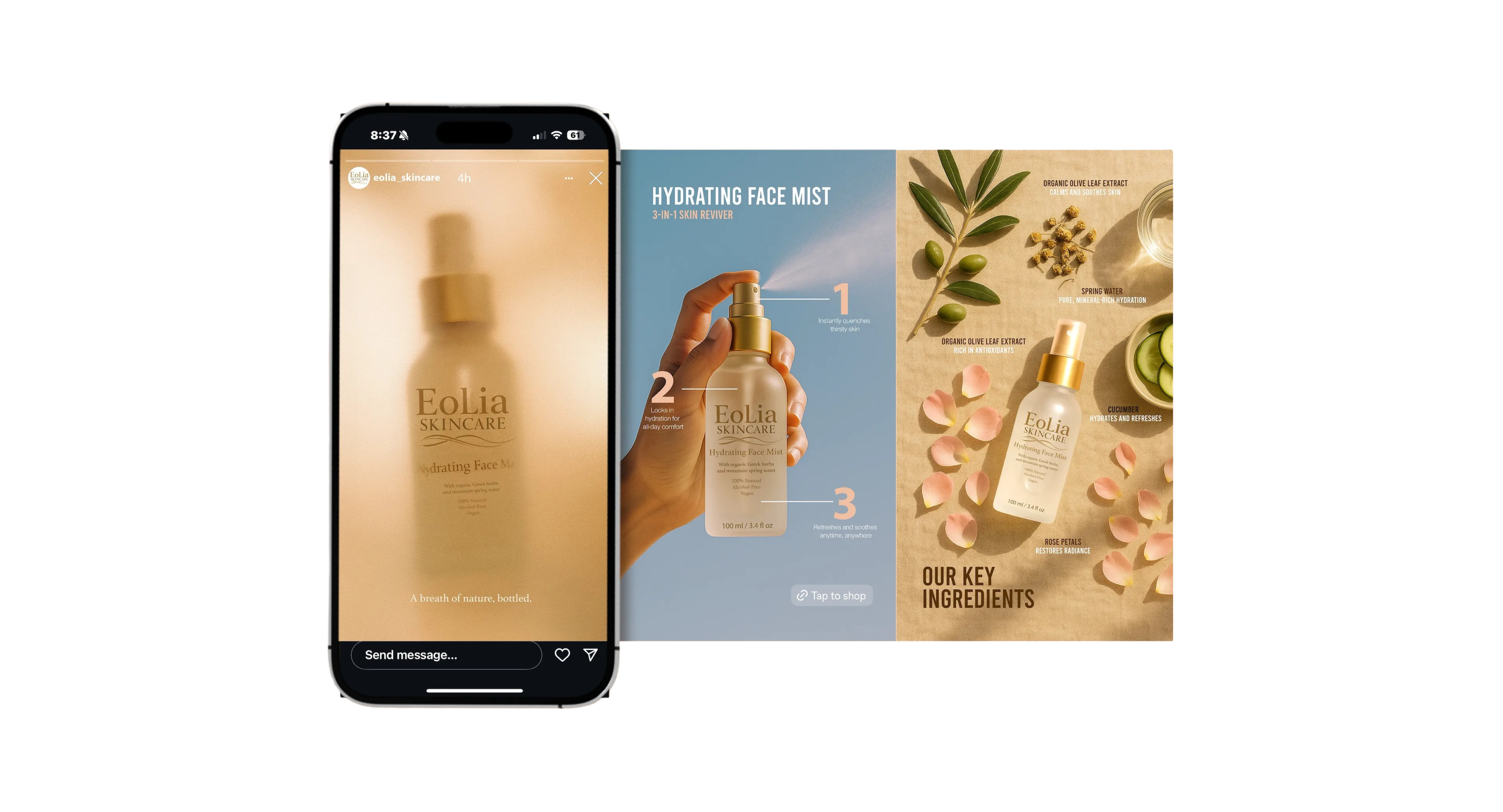 Eolia Skincare — Story mockup overview